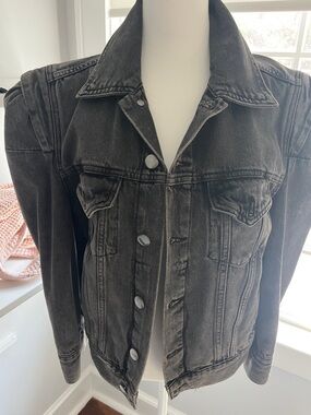 Women's Washed Black Denim Jean Jacket Frame
